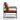 29" Modern Orange-Brown PU Leather Accent Chair with Padded Back and Black Powder Coated Metal Frame