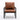 29" Modern Orange-Brown PU Leather Accent Chair with Padded Back and Black Powder Coated Metal Frame