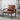 29" Modern Orange-Brown PU Leather Accent Chair with Padded Back and Black Powder Coated Metal Frame
