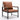 29" Modern Orange-Brown PU Leather Accent Chair with Padded Back and Black Powder Coated Metal Frame