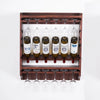 29" Traditional Style Wall Wine Rack in Dark Solid Wood with Cup Holder and 18 Bottle Holder