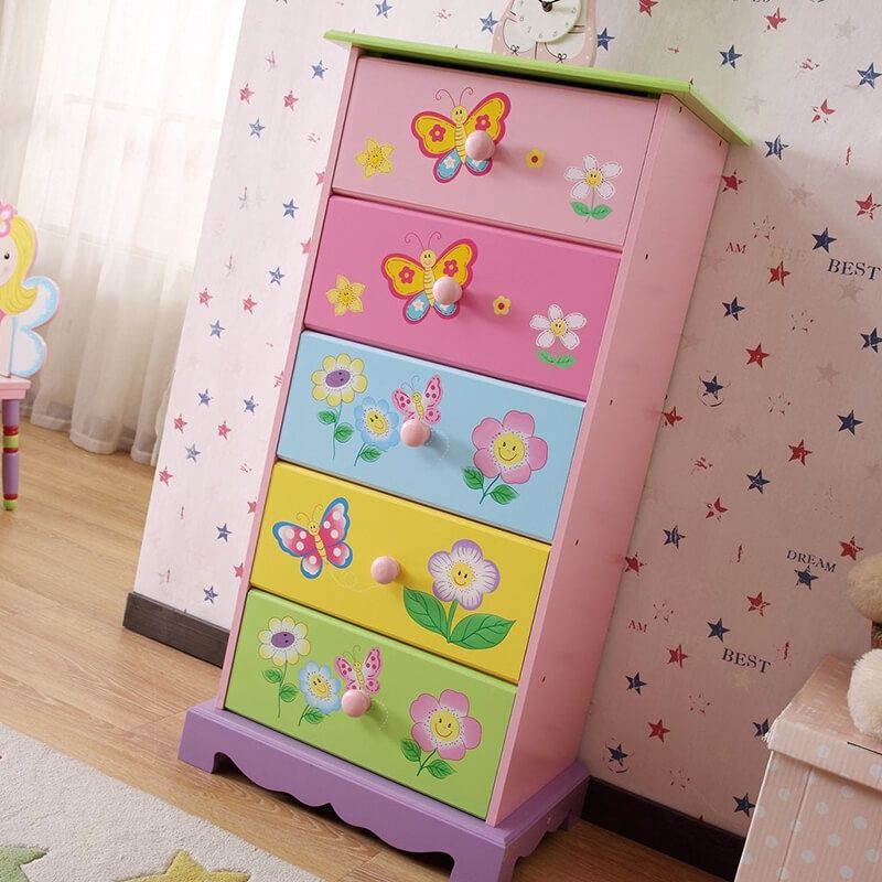 pink childrens dresser Kids 5 Drawer Tallboy Unit pink childrens dresser Kids 5 Drawer Tallboy Unit