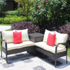 3-Piece Brown Rattan Wicker Outdoor Patio Sectional Sofa Set with Storage Box