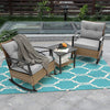 3-Piece Grey Rattan Outdoor Patio Rocking Set with Cushion and Table