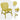 3-Pieces Yellow Hollow Design Patio Chair & Table Set with Open Shelf