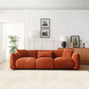 3-Seater Boucle Cloud Sectional Cute Sofa with Pillows in Orange