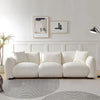 3-Seater Boucle Cloud Sectional Cute Sofa with Pillows in White