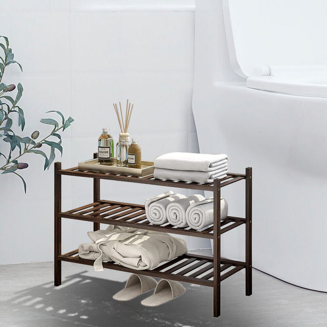 3-Tier Stackable Wooden Shoe Shelf Organizer Rack – CharmyDecor