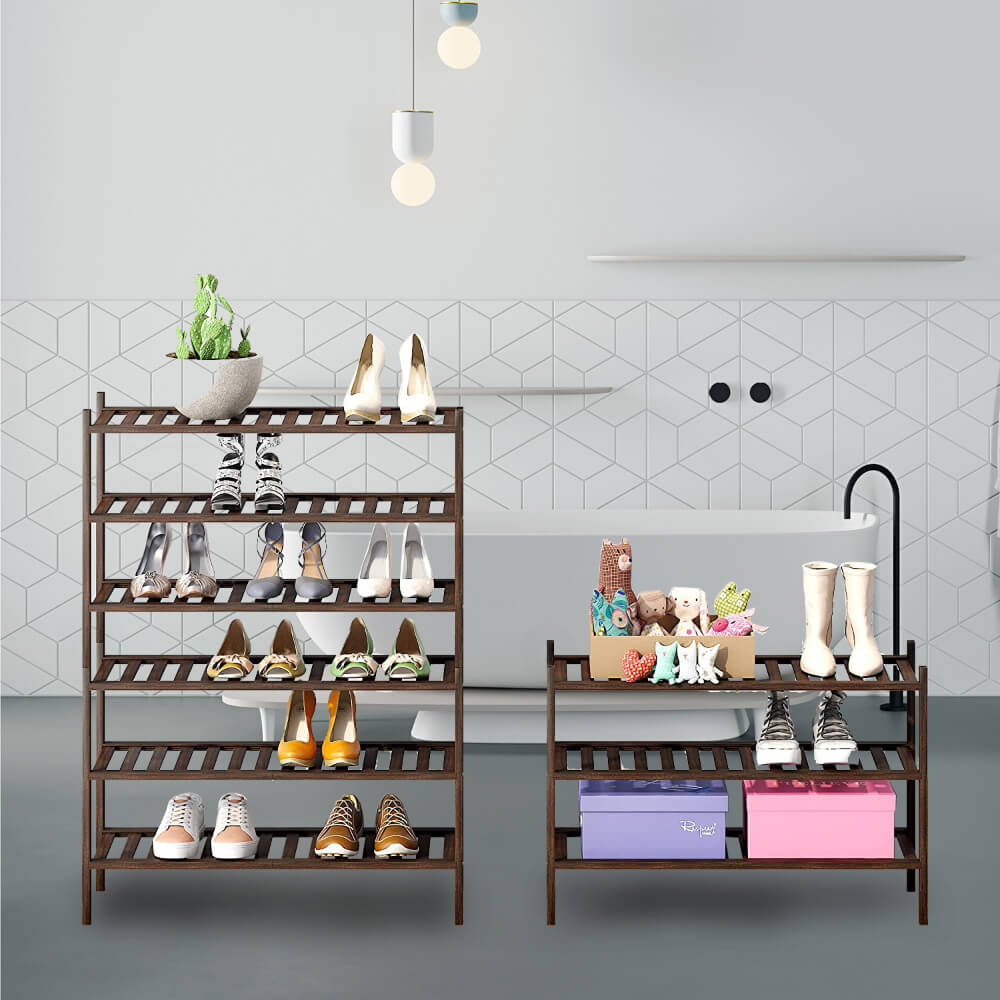 3-Tier Stackable Wooden Shoe Shelf Organizer Rack – CharmyDecor