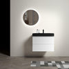 30" Alice White Floating Bathroom Vanity with Black Ceramic Sink