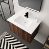 30" Dark Walnut Floating Bathroom Vanity with Soft Close Cabinet Doors