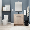 30" White Oak Freestanding Bathroom Vanity with White Ceramic Sink (Slim Edge)  & Soft-Close Cabinet Doors