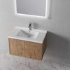 30" Imitative Oak Floating Bathroom Vanity with Soft Close Cabinet Doors