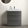 30" Modern Grey Alice Freestanding Bathroom Vanity with White Sink and 3 Drawers