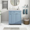 30" Modern Blue Bathroom Vanity Cabinet with Integrated Resin Sink & 2 Soft Close Doors