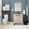 30" White Oak Freestanding Bathroom Vanity with Black Ceramic Sink  & Soft-Close Cabinet Doors