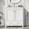 30"W Multifunctional Single Sink White Freestanding Bathroom Vanity Combo Cabinet with 2 Doors and a Drawer
