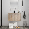 30" White Oak Wall Mounted Bathroom Vanity With Ceramic Sink Top & 2 Doors