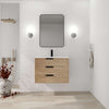 30" Wall Mounted Plywood Bathroom Vanity With Sink & Right Side Open Storage