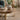 31.29" Retro Splicing Round Wood Coffee Table with Gold Cross Legs