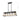 A dimension Image of the 31.5" Antique Walnut 5-Light Linear Rectangular Pendant Light Chandelier