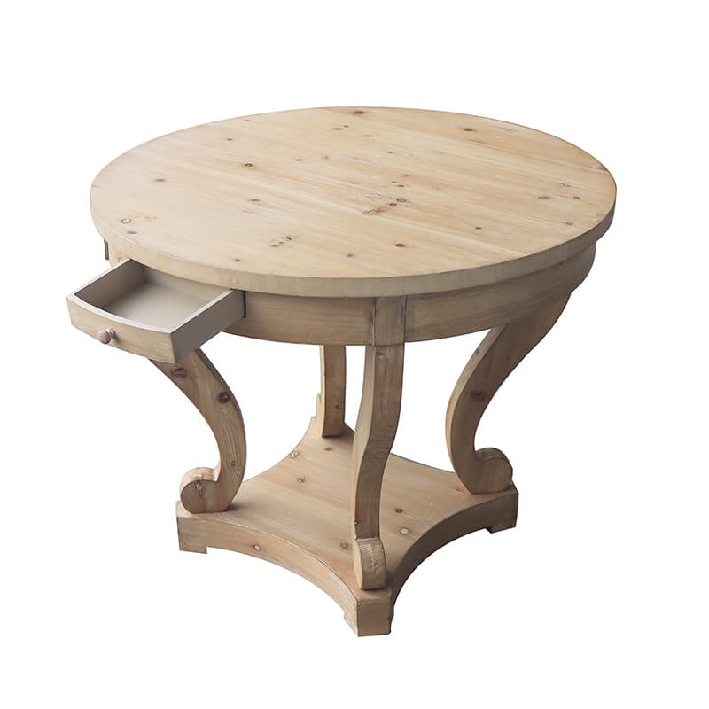 Farmhouse Round Table with Curved Legs - 31.5