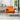 31" Modern Tufted Accent Chair with Waist Pillow - Orange Teddy Fabric