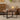 33.86" Retro Splicing Round Wood Coffee Table with Metal Cross Legs