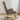 33" Modern Beige Patchwork Rocking Chair with Wooden Legs