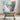 33" Modern Blue Patchwork Accent Rocking Chair with Wooden Legs