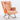 35.5" Orange Houndstooth Fabric Leather Rocking Chair with Footstool