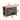 A dimension Image of the 35.8" Grey Furniture Style 3-Door Dog Crate Side Table with Wheels and Flip-Up Top Opening