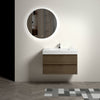 36" Dark Oak Floating Bathroom Vanity with White Sink & 2 Drawers
