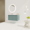 36" Green Floating Bathroom Vanity with Drop-Shaped Resin Sink