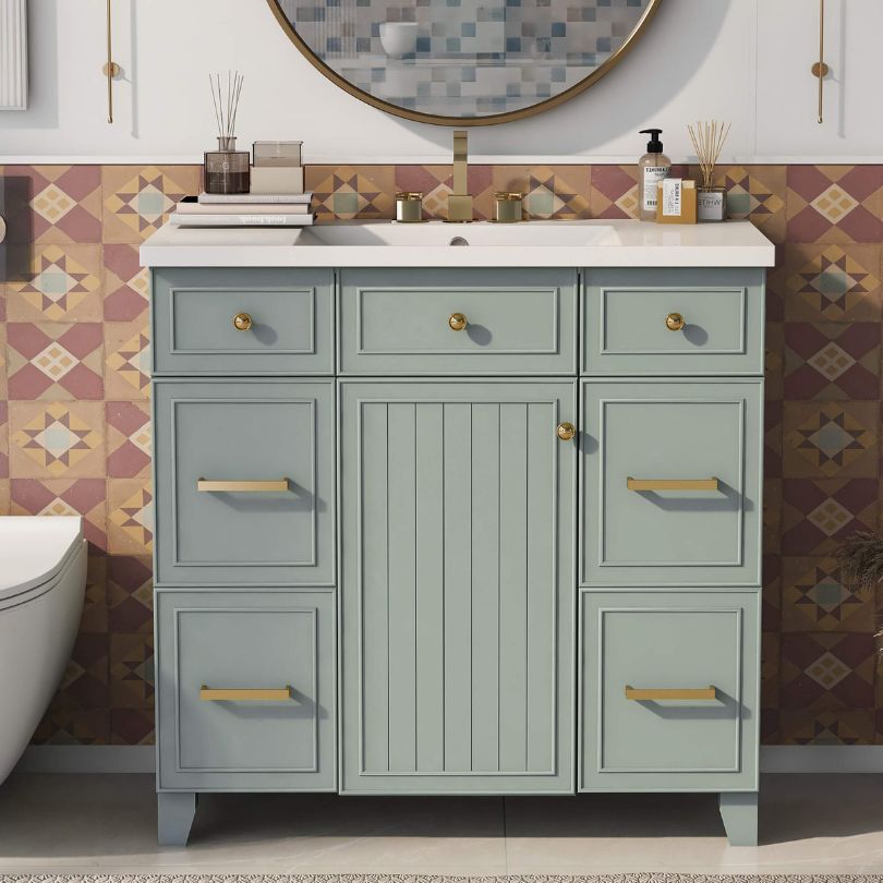 Modern Stainless Steel Bathroom Vanity with Floating Drawer Shelf ...