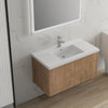 36" Imitative Oak Floating Bathroom Vanity with Soft Close Cabinet Doors