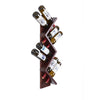 36" Vertical Z Wall Wine Rack in Dark Solid Wood with 8 Bottle Holder