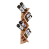 36" Vertical Z Wall Wine Rack in Natural Solid Wood with 8 Bottle Holder