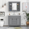 36'' Modern Gray Bathroom Vanity with Countertop Sink and Wall Mirror Set