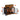 38.58" Indoor Brown Dog Crate Side Table With Rotatable Feeding Bowl, Wheels, Three Doors, Flip-Up Top Opening