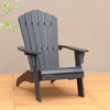 38" Black Outdoor Reclining Polystyrene Adirondack Chair with Cup Holder