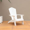 38" White Outdoor Reclining Polystyrene Adirondack Chair with Cup Holder