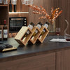 3 Bottles Table Wine Rack in Natural Solid Wood