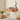 Wood makeup vanity set in natural finish in a modern bedroom setting 