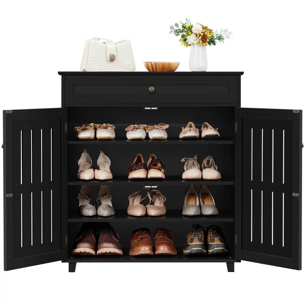 Narrow Wall-Mounted Shoe Storage Cabinet- CharmyDecor