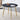 40" Black Minimalist Circular Dining Table with Gold Plated Legs