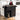41" Black Kitchen Cart with Spice Rack, Towel Rack and Two Drawers