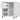 41" White Kitchen Cart with Spice Rack, Towel Rack and Two Drawers