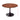 A dimension image of the 42" Round Oak Table-top Pedestal Dining Table with Black Metal Legs