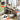 animal crate with Rotatable Feeding Bowl, Wheels, Three Doors, Flip-Up Top Opening